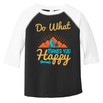 Do What Makes You Happy Mountain Biking Toddler Fine Jersey T-Shirt