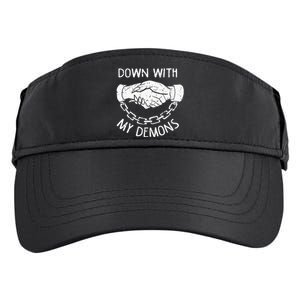 Down With My Demons Deal Handshake Aesthetic Humour Goth Adult Drive Performance Visor