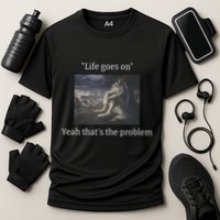 Depressed Wolf Meme Cooling Performance Crew T-Shirt