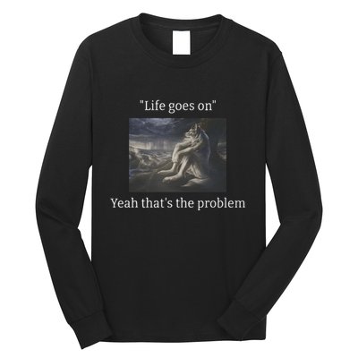 Depressed Wolf Meme Long Sleeve Shirt
