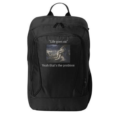 Depressed Wolf Meme City Backpack