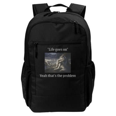 Depressed Wolf Meme Daily Commute Backpack