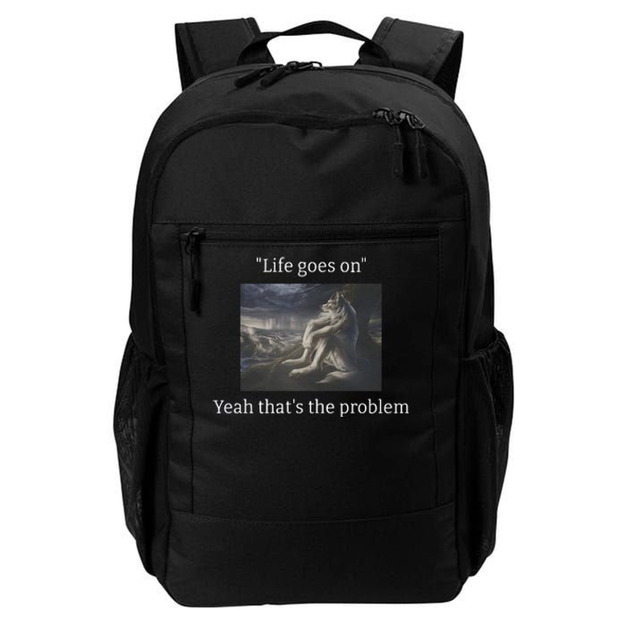 Depressed Wolf Meme Daily Commute Backpack