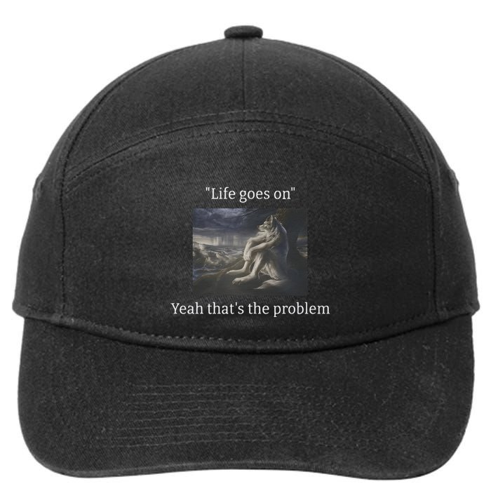 Depressed Wolf Meme 7-Panel Snapback Hat