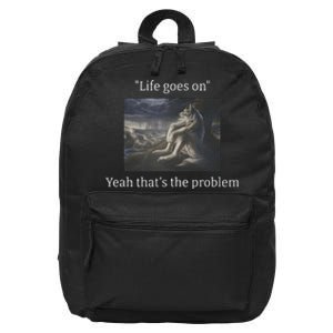 Depressed Wolf Meme 16 in Basic Backpack