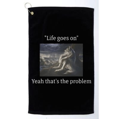 Depressed Wolf Meme Platinum Collection Golf Towel