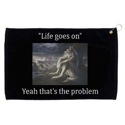 Depressed Wolf Meme Grommeted Golf Towel