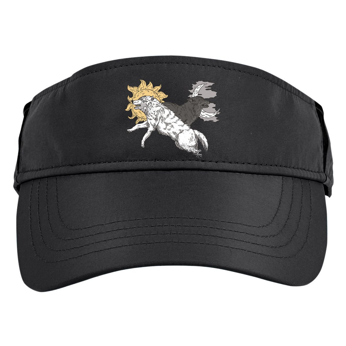 Double Wolf Moon Sun Adult Drive Performance Visor