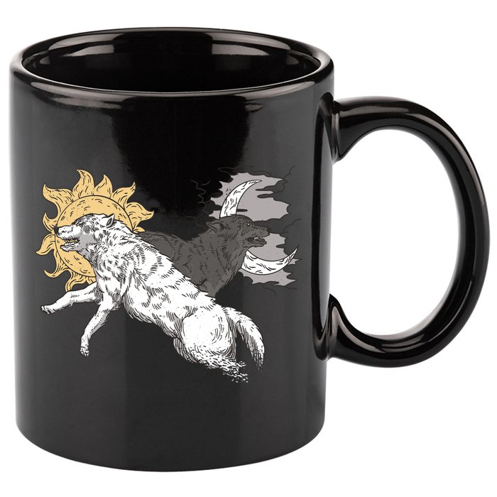 Double Wolf Moon Sun 11oz C Handle Ceramic Mug