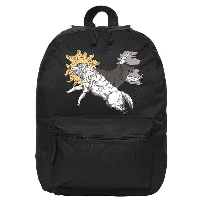 Double Wolf Moon Sun 16 in Basic Backpack