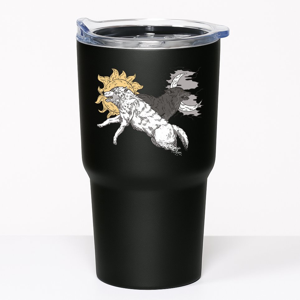 Double Wolf Moon Sun Tumbler