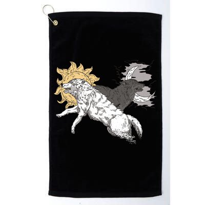 Double Wolf Moon Sun Golf Towel