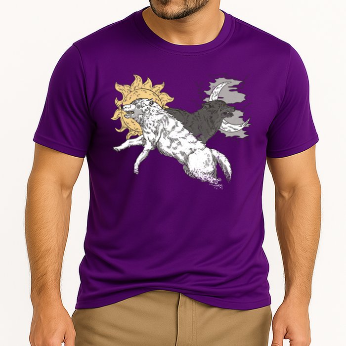 Double Wolf Moon Sun Cooling Performance Crew T-Shirt
