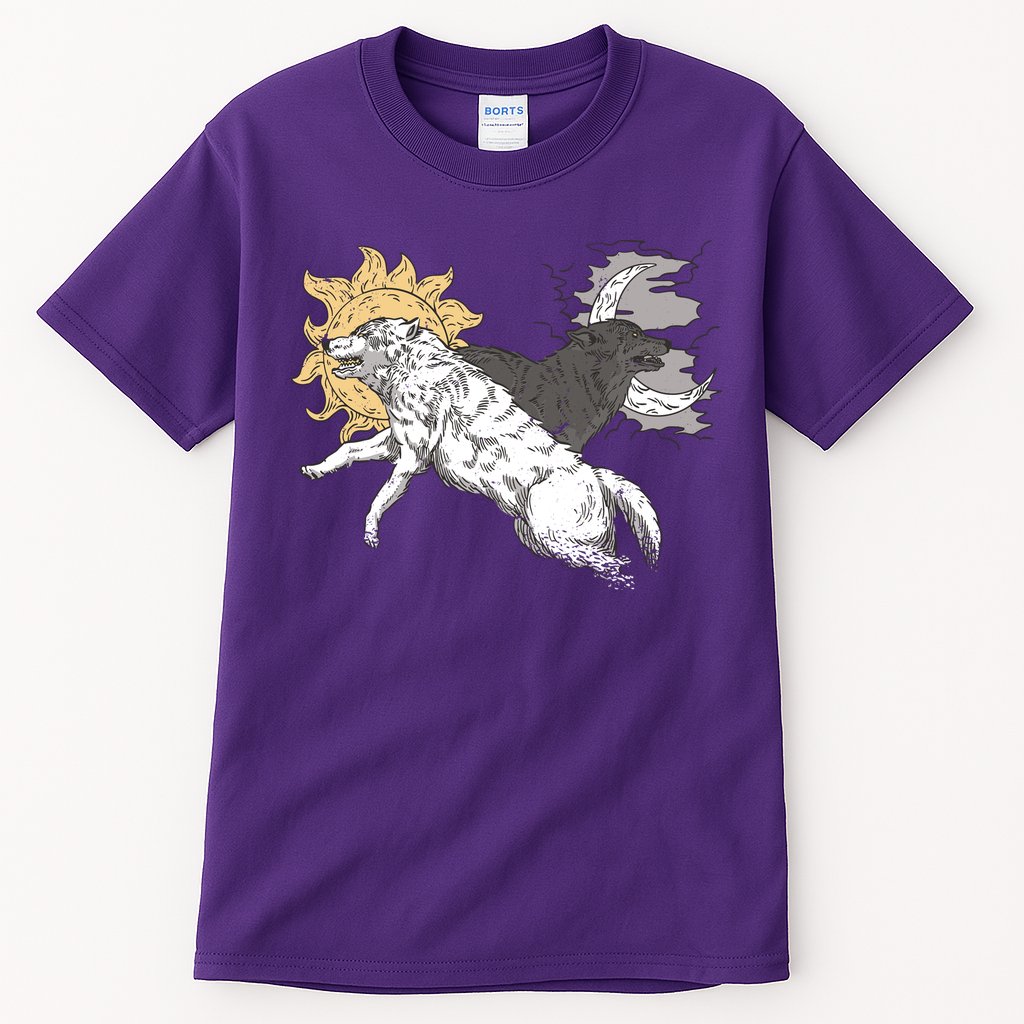 Double Wolf Moon Sun Tall T-Shirt
