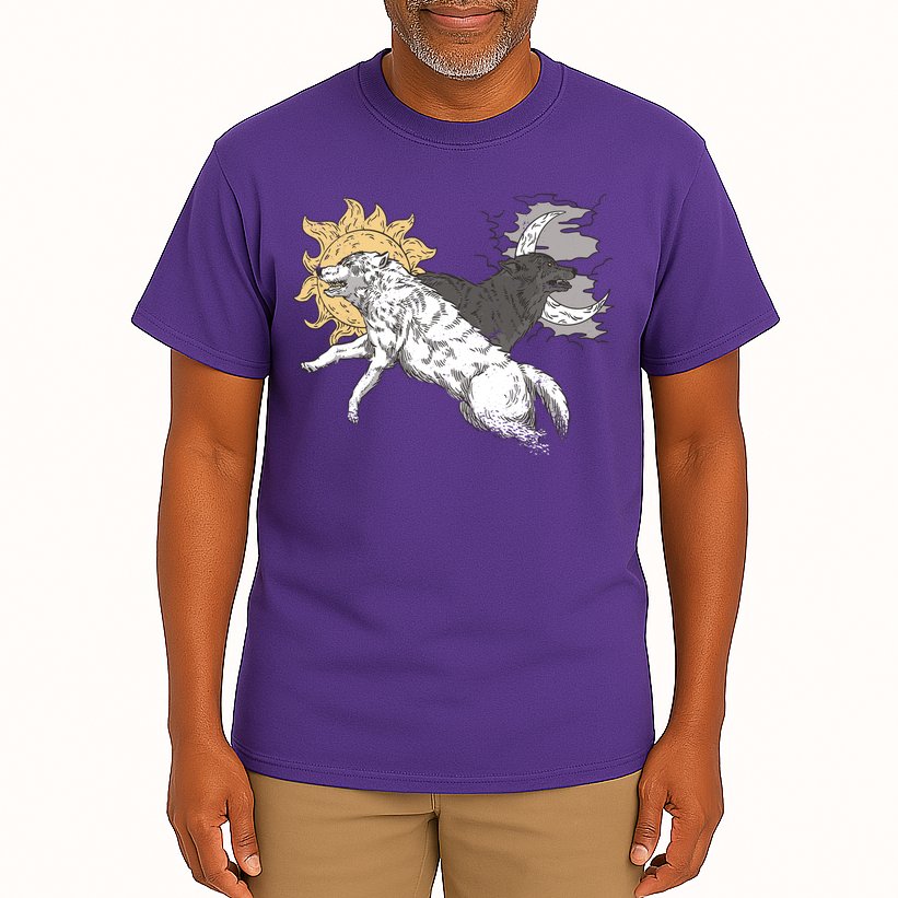 Double Wolf Moon Sun Tall T-Shirt
