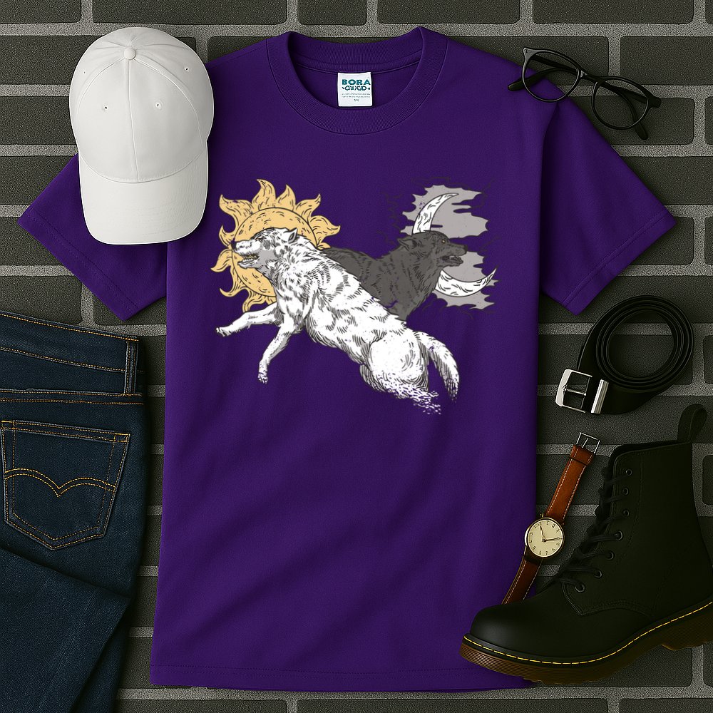 Double Wolf Moon Sun Tall T-Shirt
