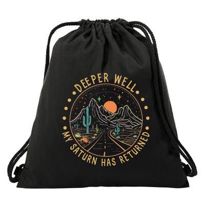 Deeper Well My Saturn Has Returned Road Cactus Mountains Drawstring Bag