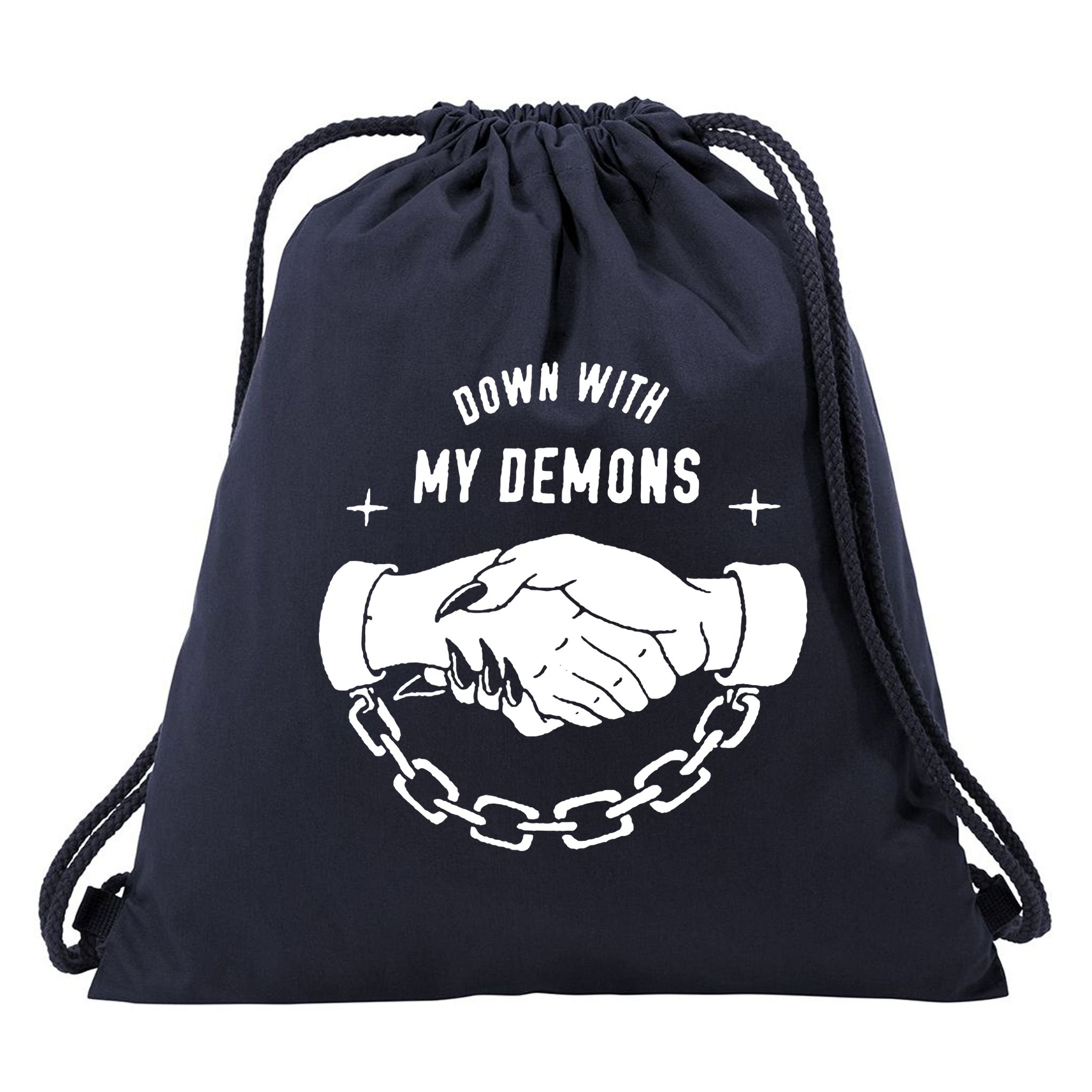 Down With My Demons Drawstring Bag