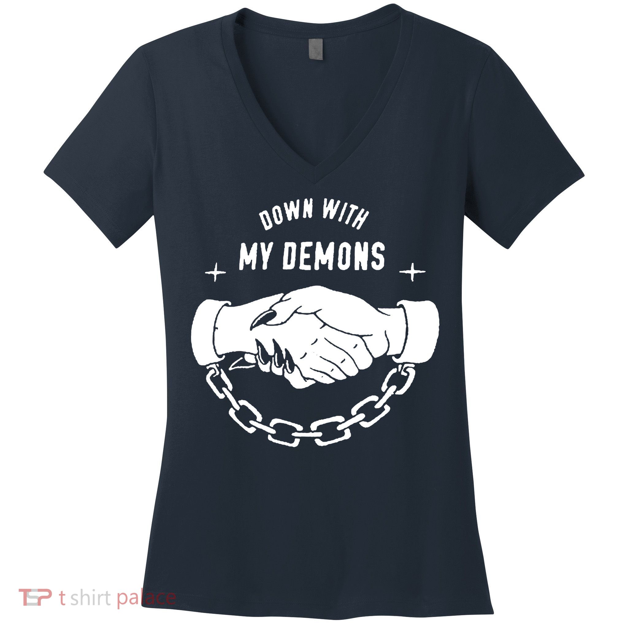 Down With My Demons Women's V-Neck T-Shirt