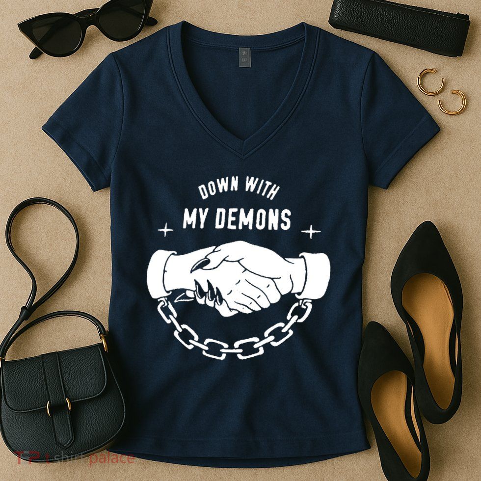 Down With My Demons Women's V-Neck T-Shirt