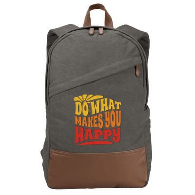 Do What Makes You Happy Positive Quote Cotton Canvas Backpack