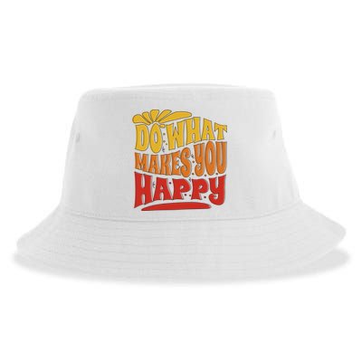 Do What Makes You Happy Positive Quote Sustainable Bucket Hat