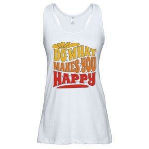 Do What Makes You Happy Positive Quote Ladies Essential Flowy Tank