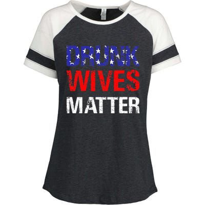 Drunk Wives Matter 4th Of July Beer Drinking Enza Ladies Jersey Colorblock Tee