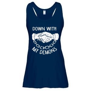 Down With My Demons Deal Handshake Aesthetic Goth Ladies Essential Flowy Tank