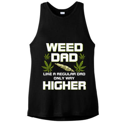 Dad Weed Marijuana Funny 420 Cannabis Gift Fathers Day Ladies PosiCharge Tri-Blend Wicking Tank