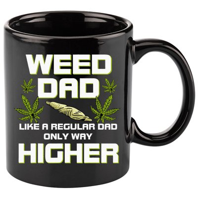 Dad Weed Marijuana Funny 420 Cannabis Gift Fathers Day 11oz C Handle Ceramic Mug
