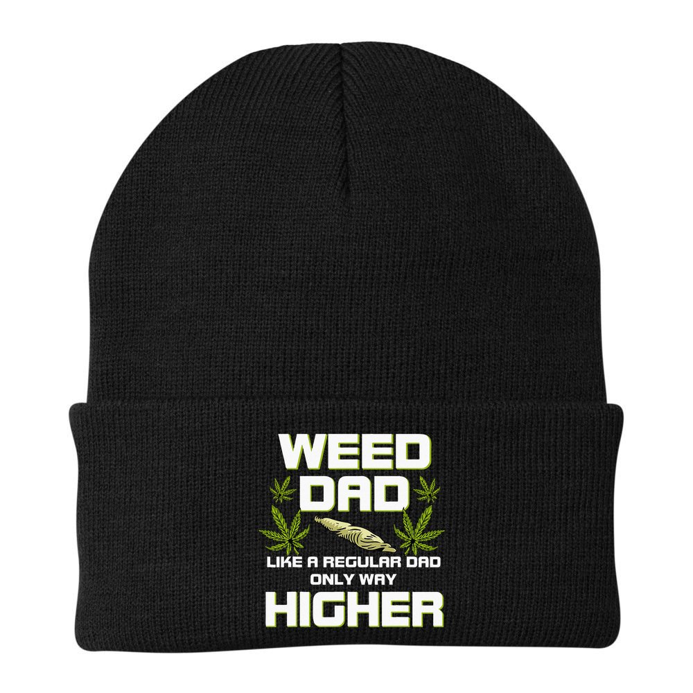 Dad Weed Marijuana Funny 420 Cannabis Gift Fathers Day Beanie