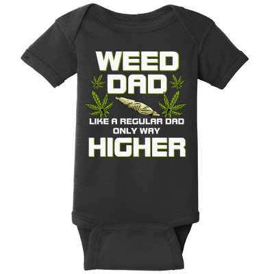 Dad Weed Marijuana Funny 420 Cannabis Gift Fathers Day Baby Bodysuit