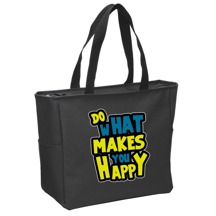 Do What Makes You Happy Postive Quote Zip Tote Bag