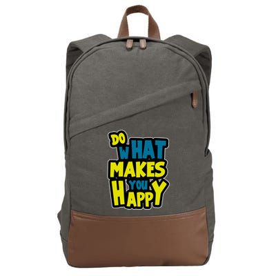 Do What Makes You Happy Postive Quote Cotton Canvas Backpack