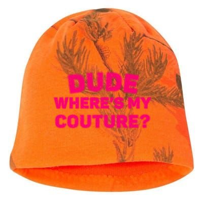 Dude WhereS My Couture Funny Saying Purple Dude Costume Kati - Camo Knit Beanie