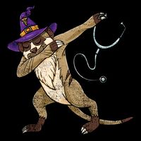 Dabbing Witch Meerkat Nurse Vintage Gift Bucket Hat