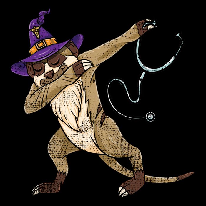 Dabbing Witch Meerkat Nurse Vintage Gift Bucket Hat