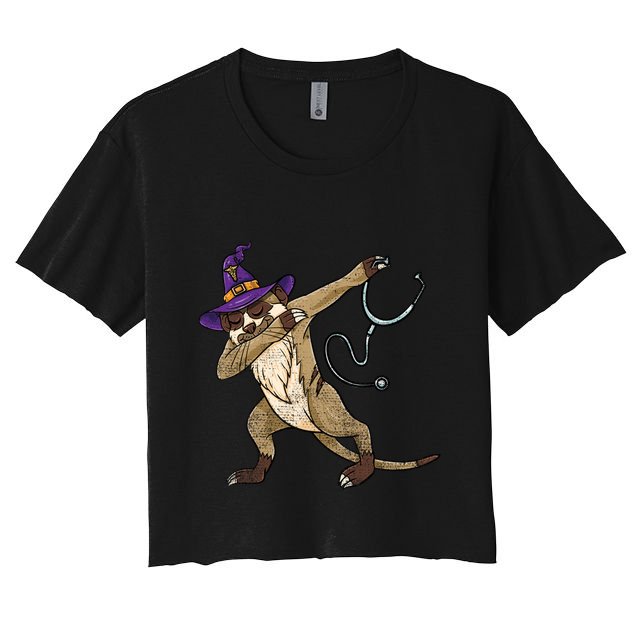Dabbing Witch Meerkat Nurse Vintage Gift Crop Top