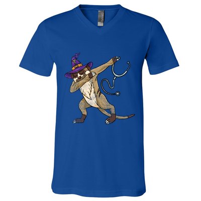 Dabbing Witch Meerkat Nurse Vintage Gift V-Neck T-Shirt