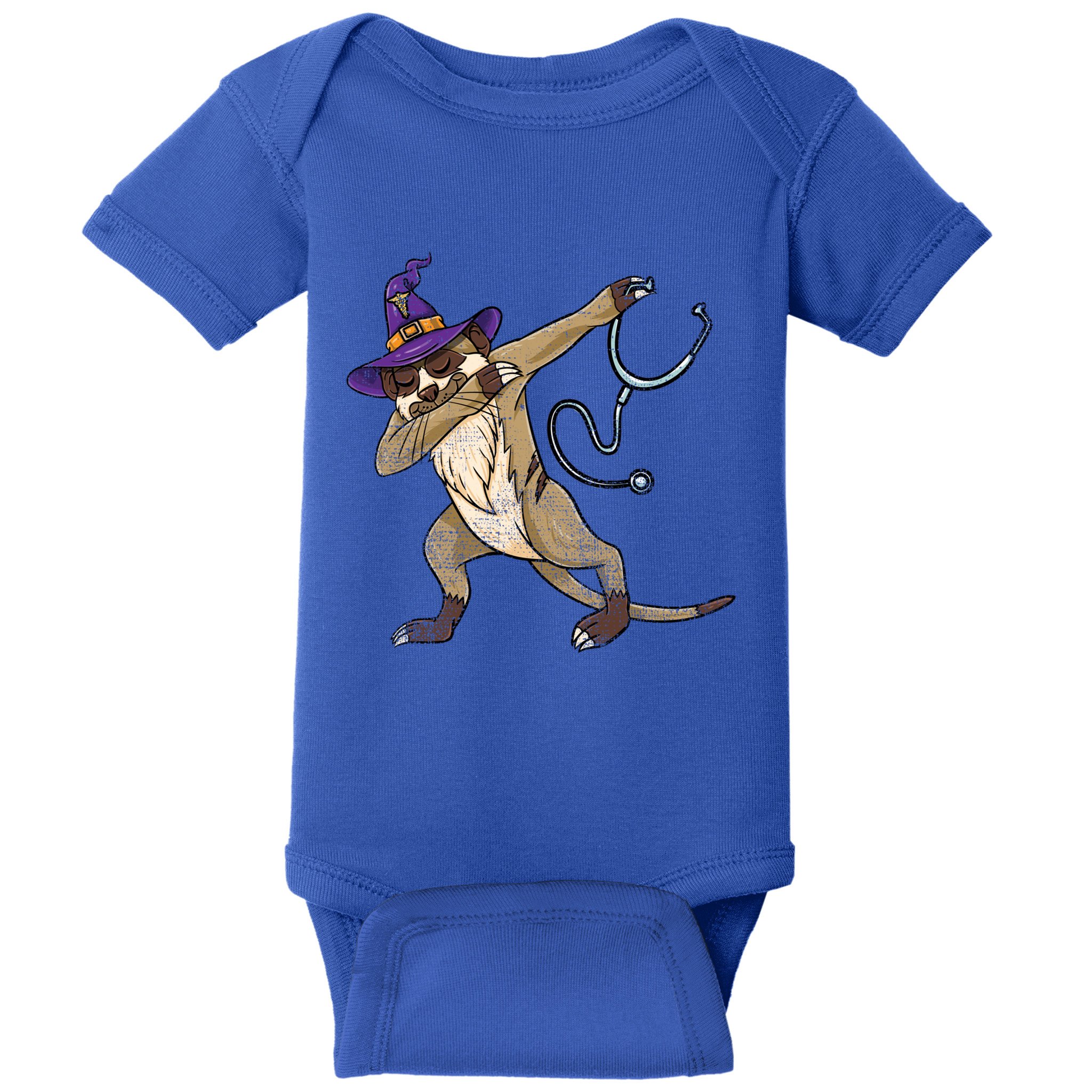 Dabbing Witch Meerkat Nurse Vintage Gift Baby Bodysuit