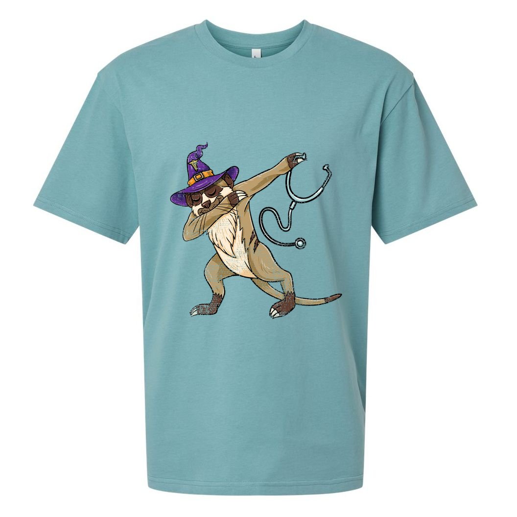 Dabbing Witch Meerkat Nurse Vintage Gift Sueded Cloud Jersey T-Shirt