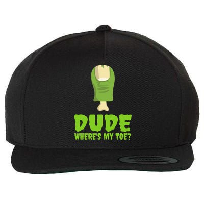 Dude WhereS My Toe Zombie Amputation Leg Amputee Wool Snapback Cap