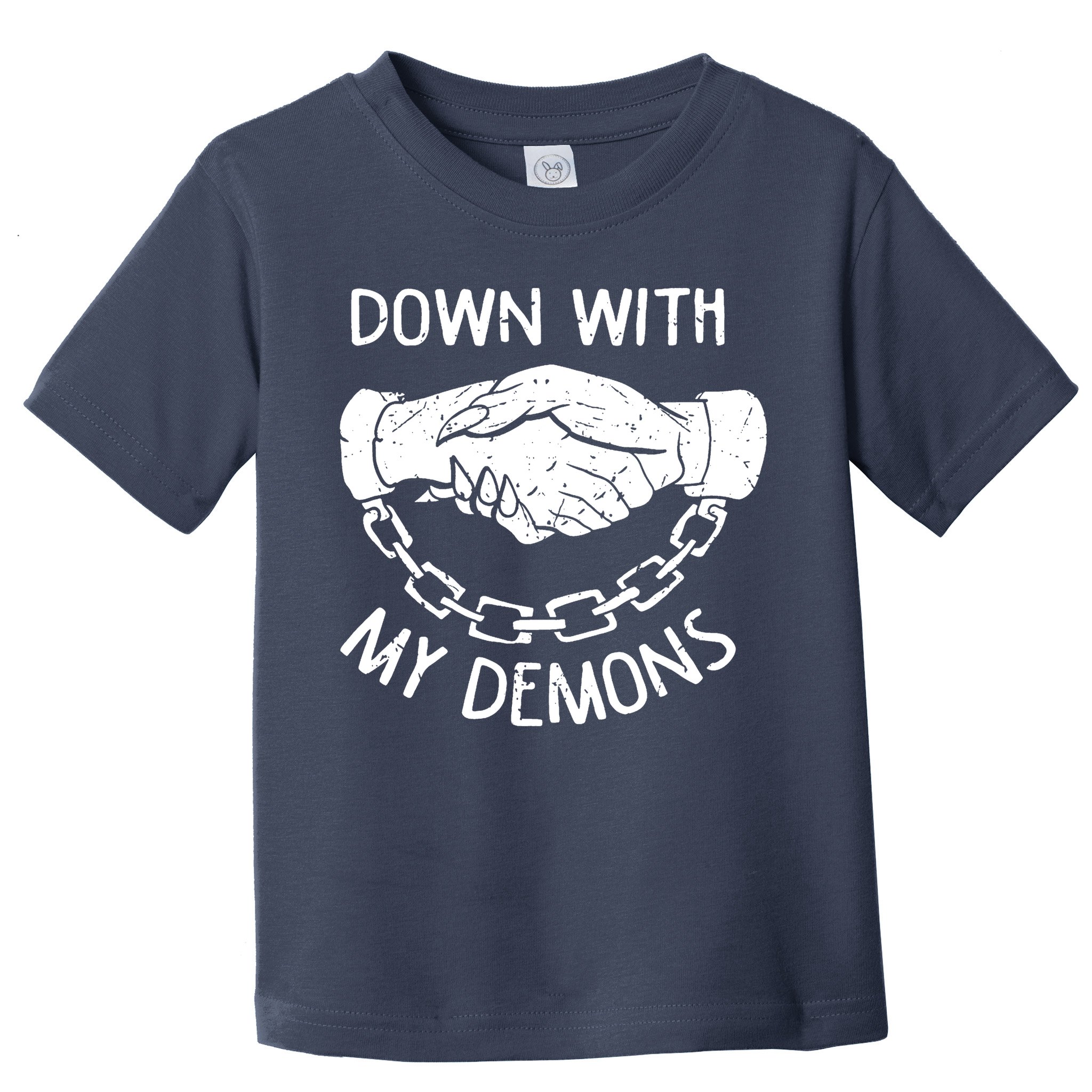 Down With My Demons Deal Handshake Aesthetic Humour Goth Toddler T-Shirt