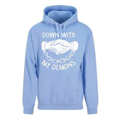 Down With My Demons Deal Handshake Aesthetic Humour Goth Unisex Surf Hoodie