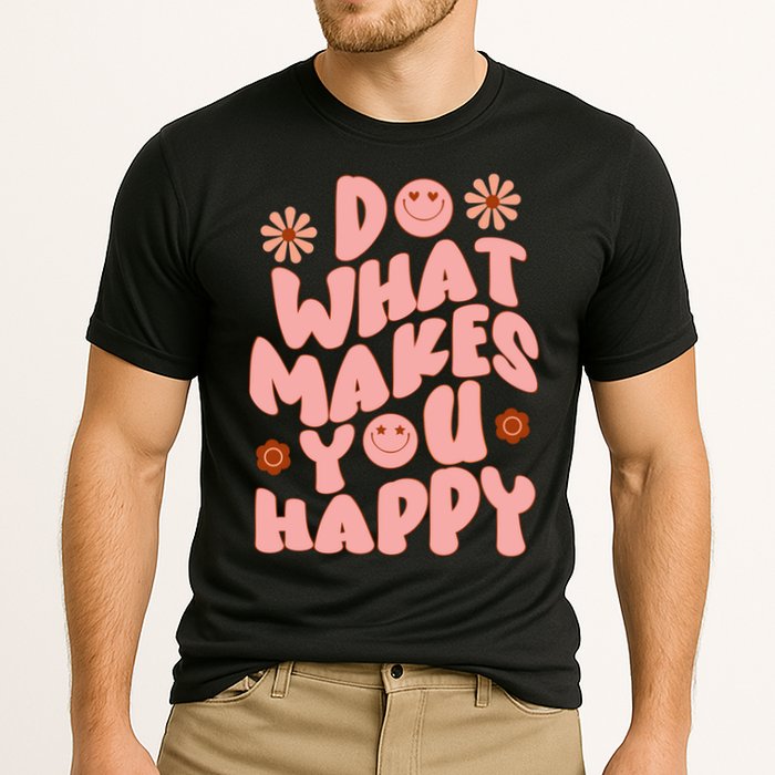 Do What Makes You Happy Hippie Retro Smile Performance Shirt