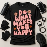 Do What Makes You Happy Hippie Retro Smile Performance Shirt