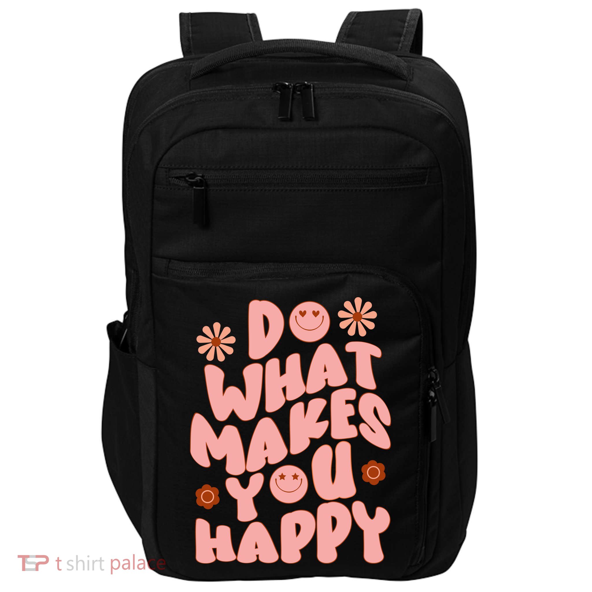 Do What Makes You Happy Hippie Retro Smile Impact Tech Backpack