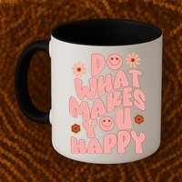 Do What Makes You Happy Hippie Retro Smile Mug