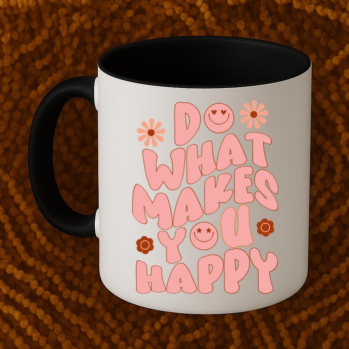 Do What Makes You Happy Hippie Retro Smile Mug